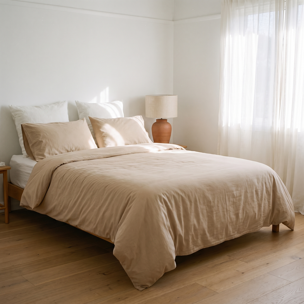 One on the bed, one in the wash. The second doona is on us.